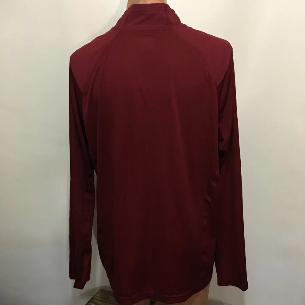 REI 2XL Burgundy Lightweight Performance 2 Base Layer Zip Shirt Long-Sleeve - Picture 4 of 5